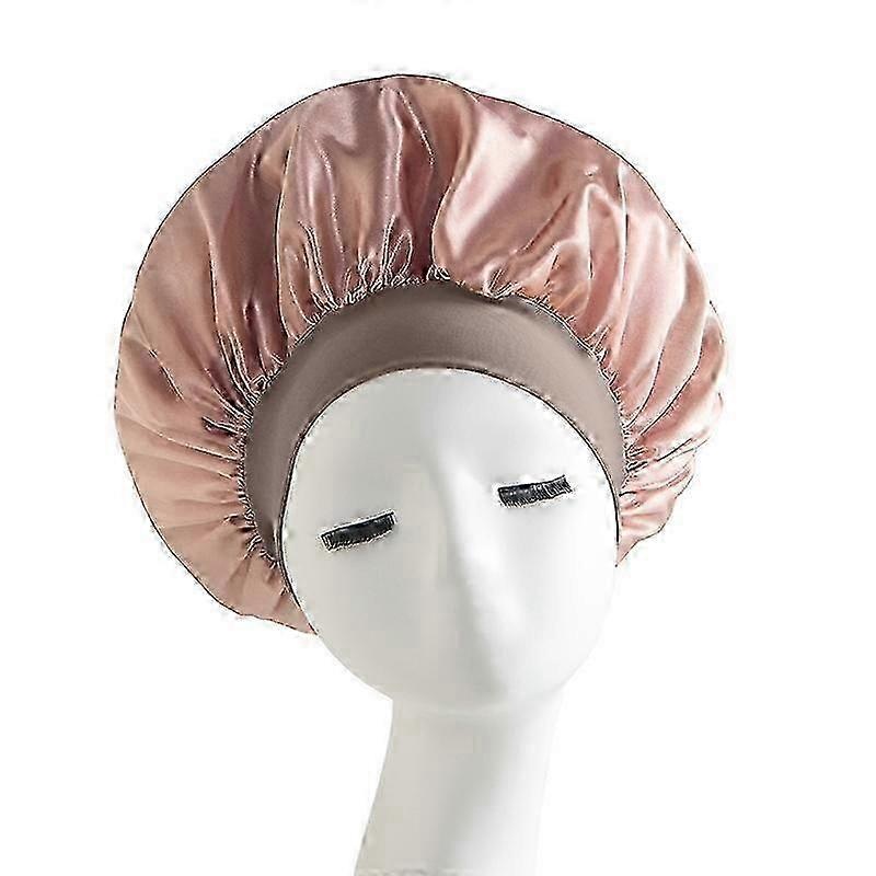 1 Piece Rose Gold Satin Soft Wide-brimmed Elastic Beauty Cap Hair Care Hat for Salon Use 2025
