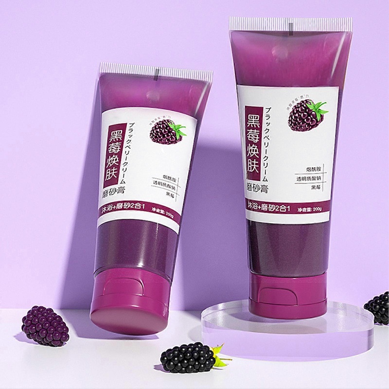 200g Moisturizing Gentle Refreshing Bath Scrub Full Body Exfoliating Gel Deep Cleansing Niacinamide Blackberry Body Scrub