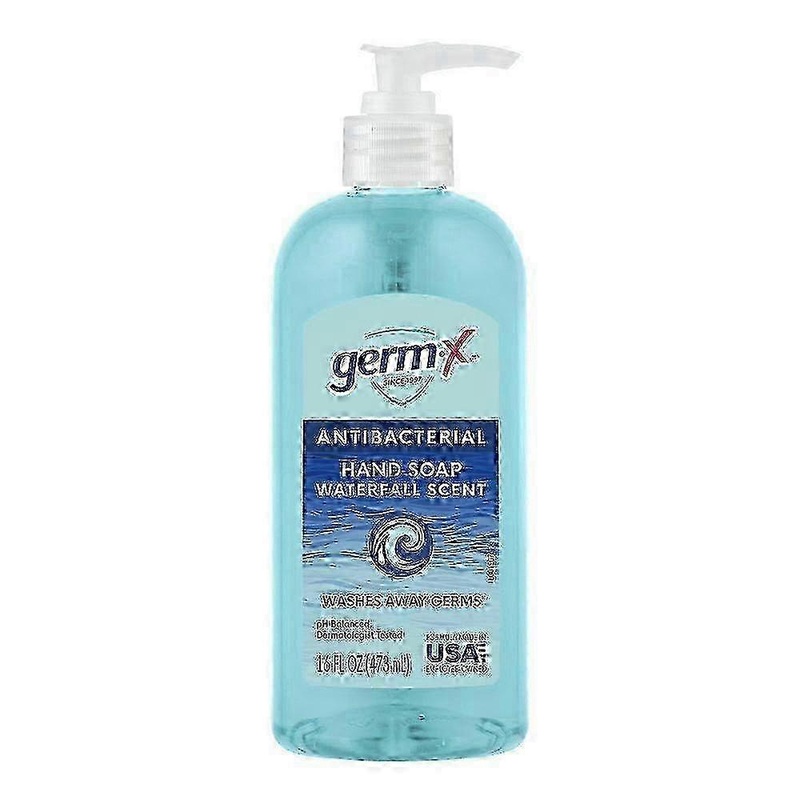 Germ-x Antibacterial Liquid Hand Soap Pump, Waterfall Fresh Scent, 16 Oz