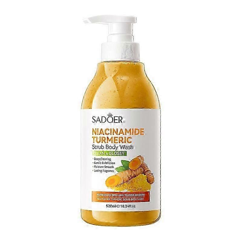 Turmeric & Niacinamide Body Scrub Wash – 520ml Exfoliating Shower Gel with Skin-Brightening Properties – Gentle Cleansing for Smooth, Glowing Skin