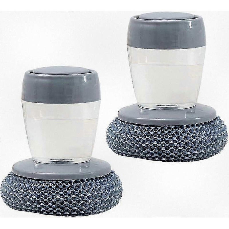 Versatile Palm Brush with Built-in Soap Dispenser, Multi-Purpose Cleaning Tool for Dishwashing