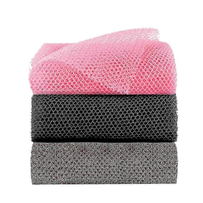 3-Pack African Exfoliating Net Sponges for Bath and Body Scrub-Good