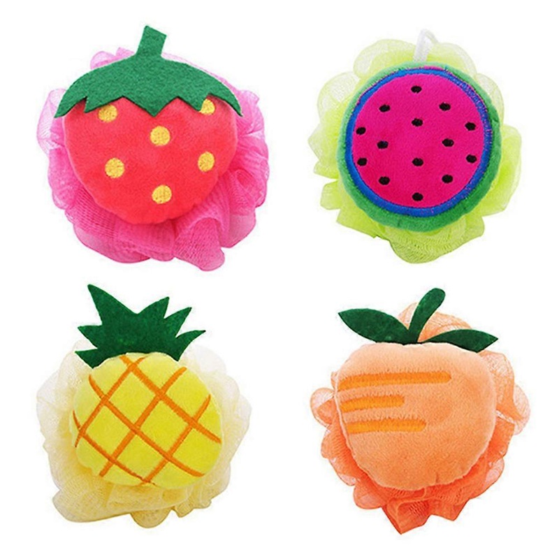 Shower Ball Mesh Pouf for Shower Use 12Pcs Assorted Color Fruit Shapes