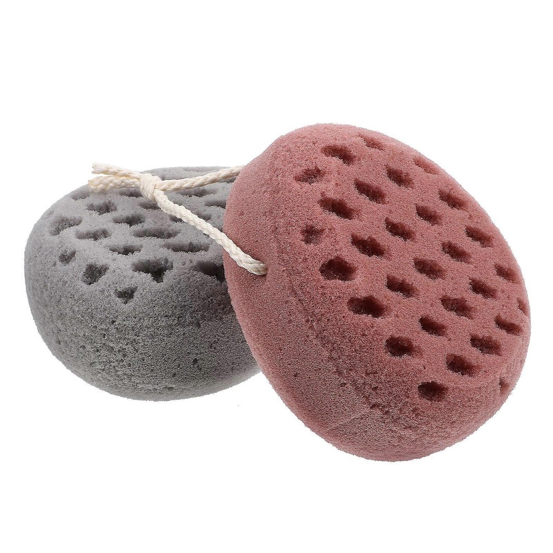 Shower Sponges Loofah Sponges Kids Bath Sponge Exfoliating Assorted Color Round Shape Bathroom Essentials 2Pcs