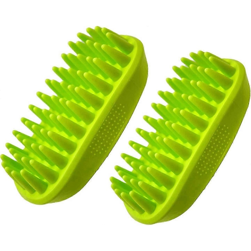2 Pack Silicone Dog Shampoo Brush, Dog Massage Comb, Soft Bath Brush for Medium and Medium Length