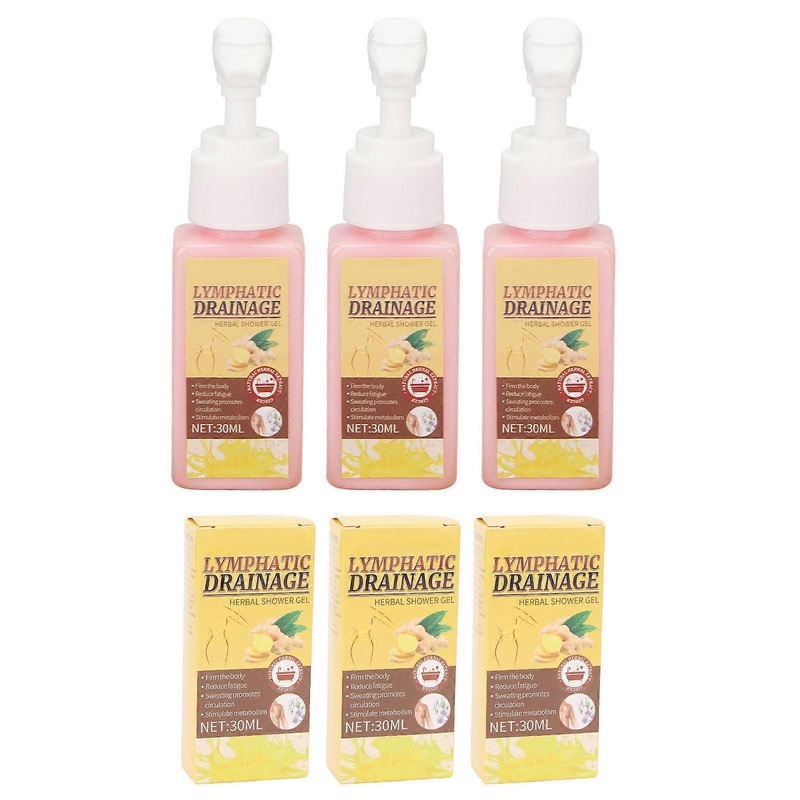 3pcs Ginger Body Slimming Shower Gel Skin Tightening Smoothing Fat Burning Drainage Body Wash