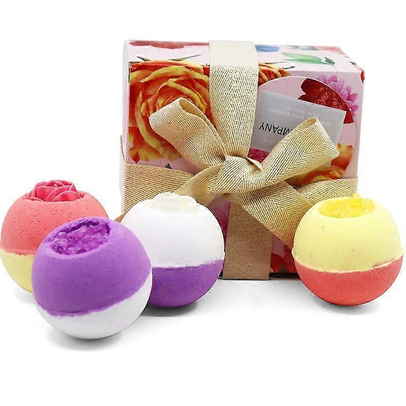Dried flower bath salt ball, fragrance essential oil explosion ball, bubble bath ball, saponification bath ball gift box