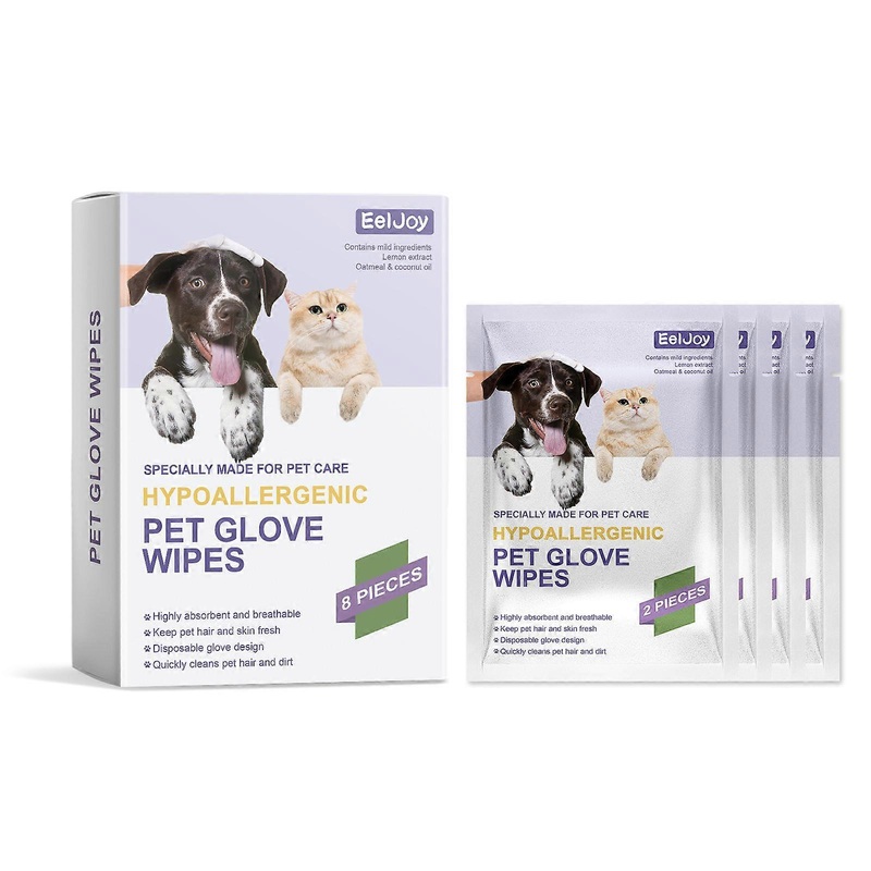 EelJoy Pet Cleaning and Care Gloves Pet Free Bathing Daily Cleaning and Care Wipe Gloves