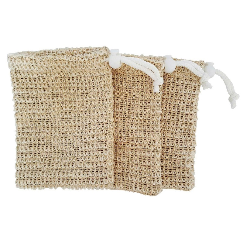 Exfoliating Natural Sisal Soap Saver Bag Pouch (Sisal Soap Saver), 3 Pack
