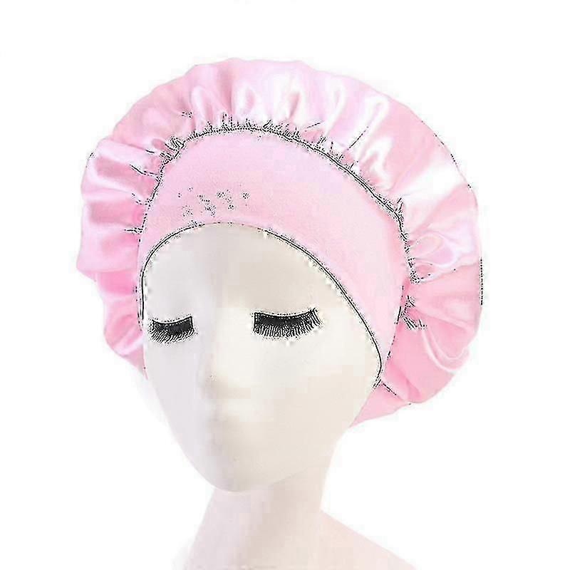 Women Satin Solid Sleeping Hat Night Sleep Cap Hair Care Bonnet Nightcap For
