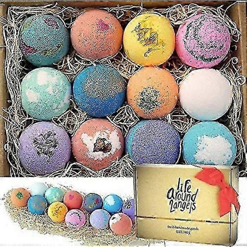 12 Handcrafted Bath Bombs Gift Set – Shea & Coco Butter for Dry Skin, Perfect Spa & Relaxa