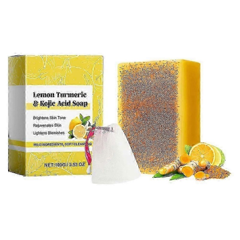 2025 Lemon Brightening Turmeric Acid Soap Exfoliating Face / Body Soap Oil Skin