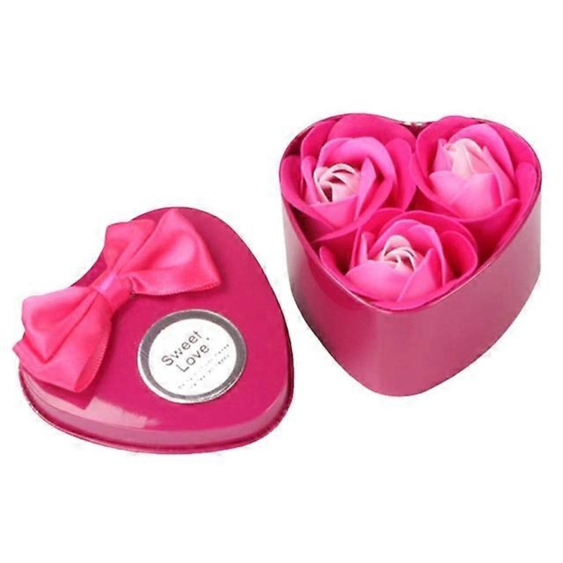 3 Soap Flowers Valentine”s Day Gifts Tanabata Gifts Wedding Creative Gifts Heart Shaped Iron Box Roses