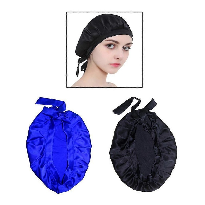 Women Pure Silk Sleep Hats Wrap Night Cap Hair Care Bonnet 2