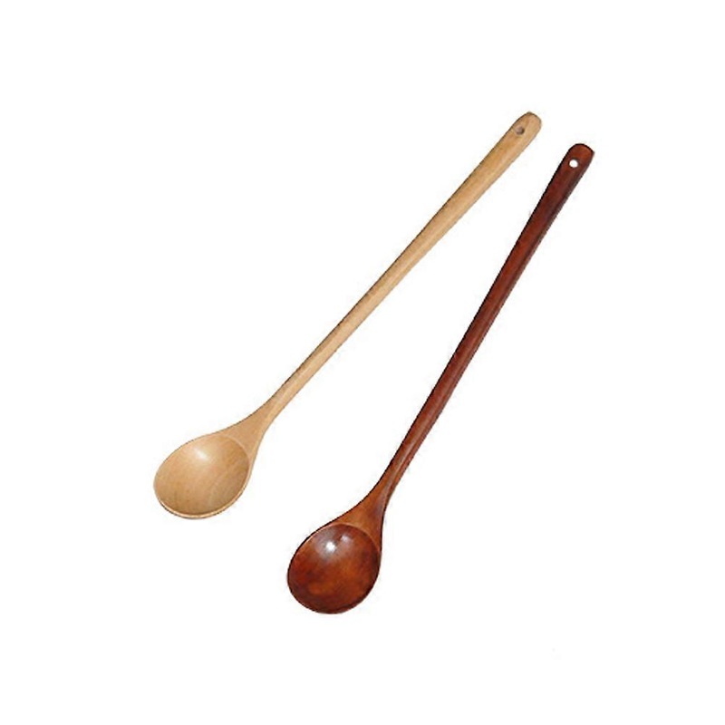 Wooden Spoon for Stirring with Long Handle Great for Coffee Tea Made of Wood Light Brown 33CM
