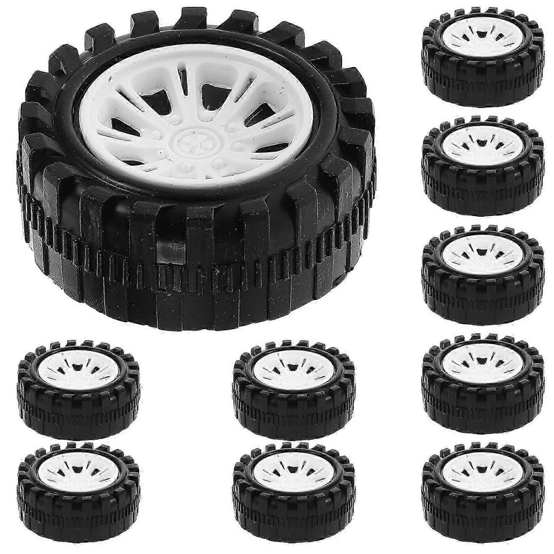 10-Piece Set of Small Plastic Wheels for Children and Hobbyists