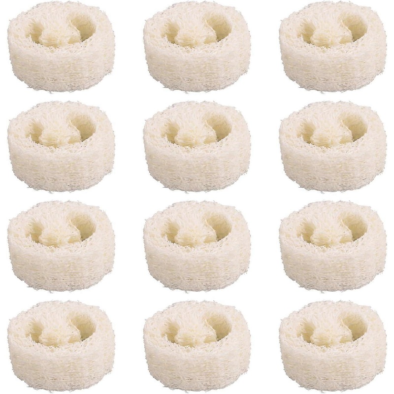 12 Pcs Loofah Sponge 2cm Thick Natural Loofah Sponge 4-6cm Natural Loofah Sponges, Natural Loofah Sponge Soap Pad for DIY/Kitchen/Bathroom