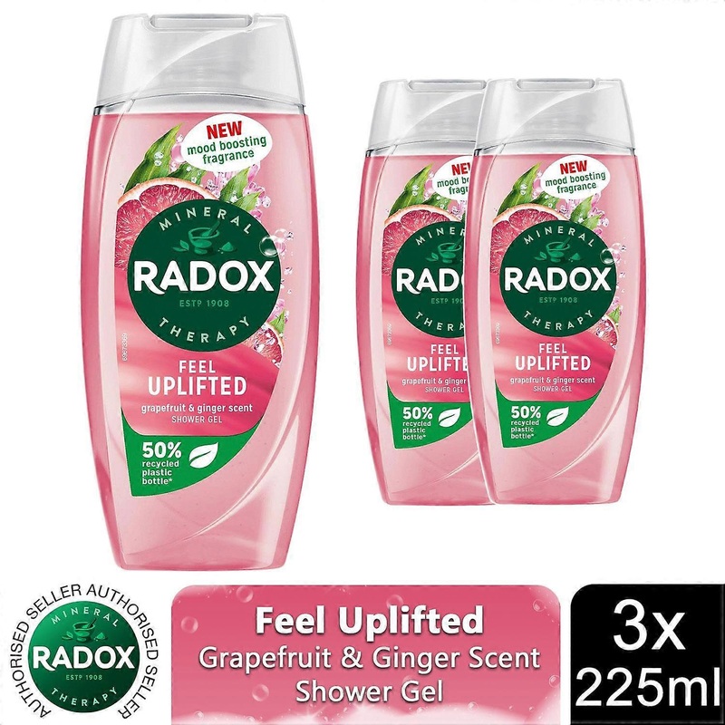 3x Radox Shower Gel Feel Uplifted With Grapefruit & Ginger Scent – 225 ml