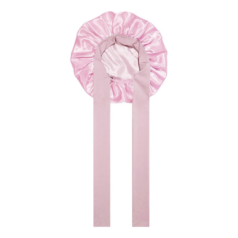 Women Night Hair Bonnet Protect Women’s Hair Stretch Headwrap Night Hat Adjustable Night Hair Bonnet Hair Wrap  Pink