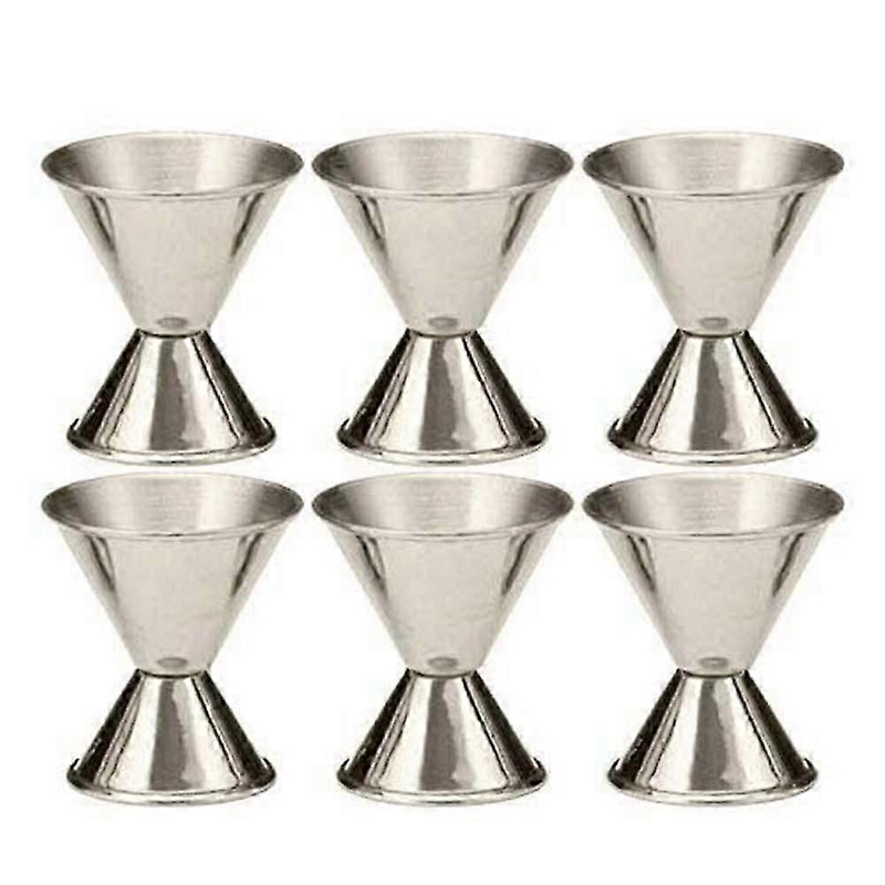 (6 Pack) Double 1/2 & 1 Oz Bar Jigger, Stainless Steel Cocktail Jiggers