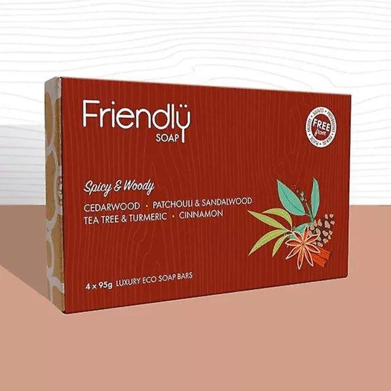 Vegan Soap Gift Selection 4 Pack – Spicy & Woody