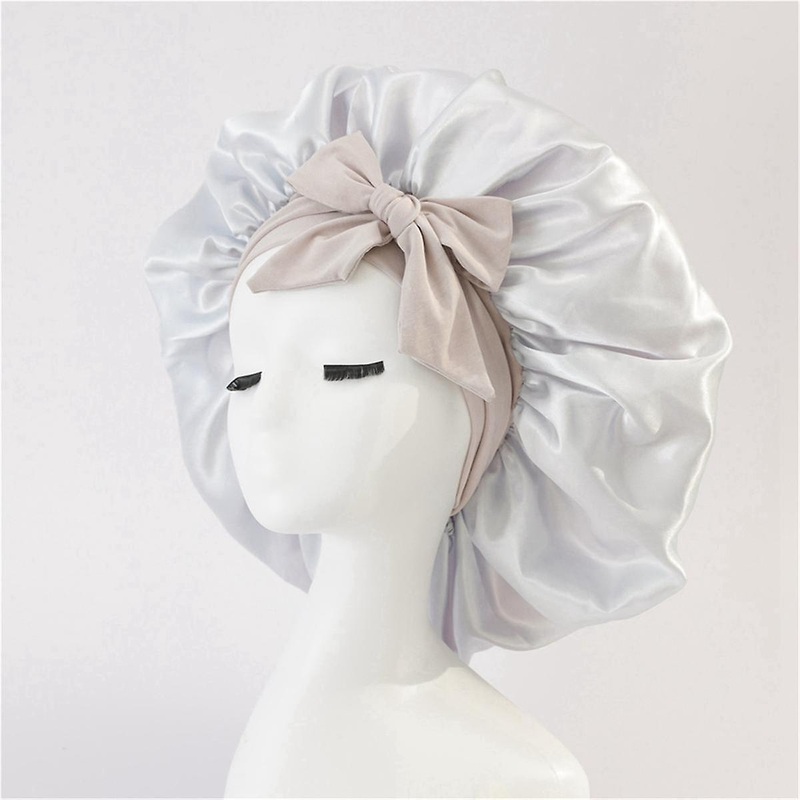 Women Hat Night Sleeping Shower Cap High Elastic Hair Bonnet Hat Head Cover Hair Care Bonnet Gold