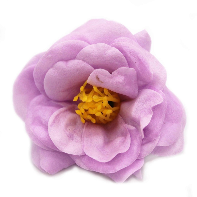 10x of Craft Soap Flower Camellia Light Purple Craft Soap Flowers
