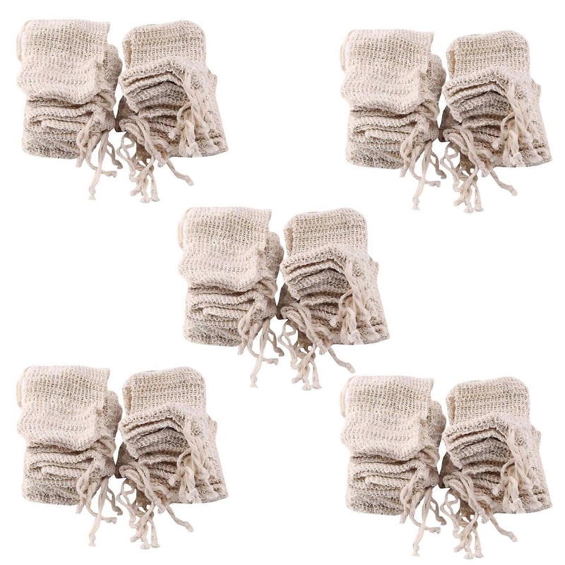 150 Pack Natural Sisal Soap Bag Exfoliating Soap Saver Pouch Holder