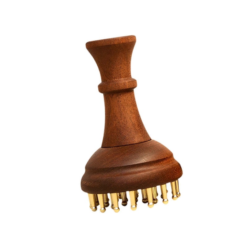 Wooden Massage Body Brush Compact 29 Brass Tooth Styling Grooming Working Gift