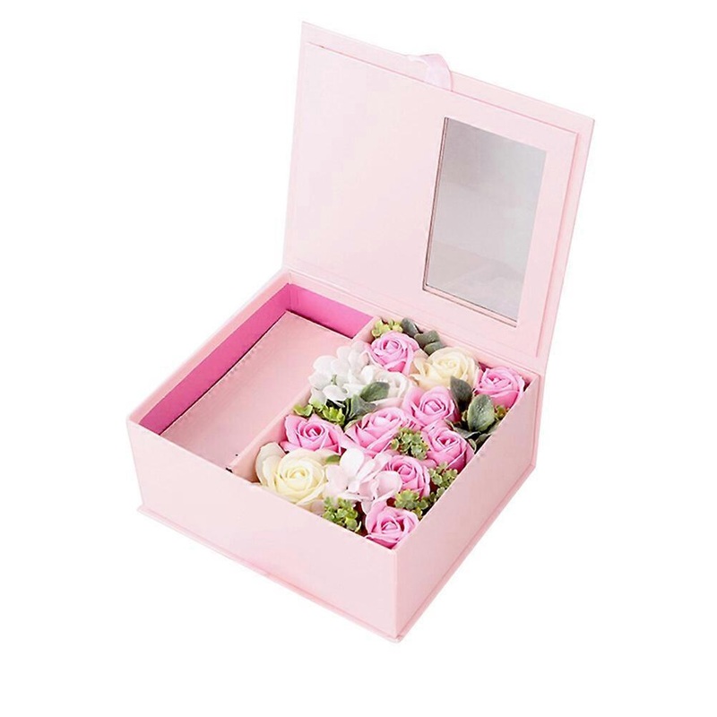 1PC Soap Rose Gift Box Simulated Rose Flower Gift Box Creative Soap Flowers Gift Exquisite Valentine Day Gift for Girlfriends (Champagne)