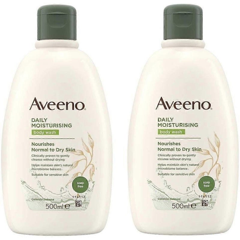 2 x 500ml Aveeno Daily Moisturising Body Wash Normal/Dry/Sensitive Skin