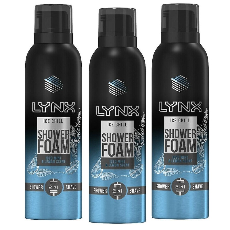 3 x 200ml Lynx 2 In 1 Shower And Shave Foam Gel – Ice Chill