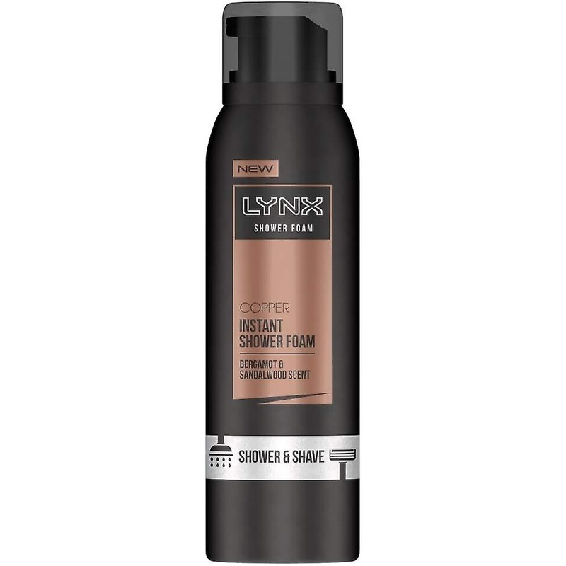 3 x 200ml Lynx Instant Shower & Shave Foam – Copper (Bergamot & Sandalwood)