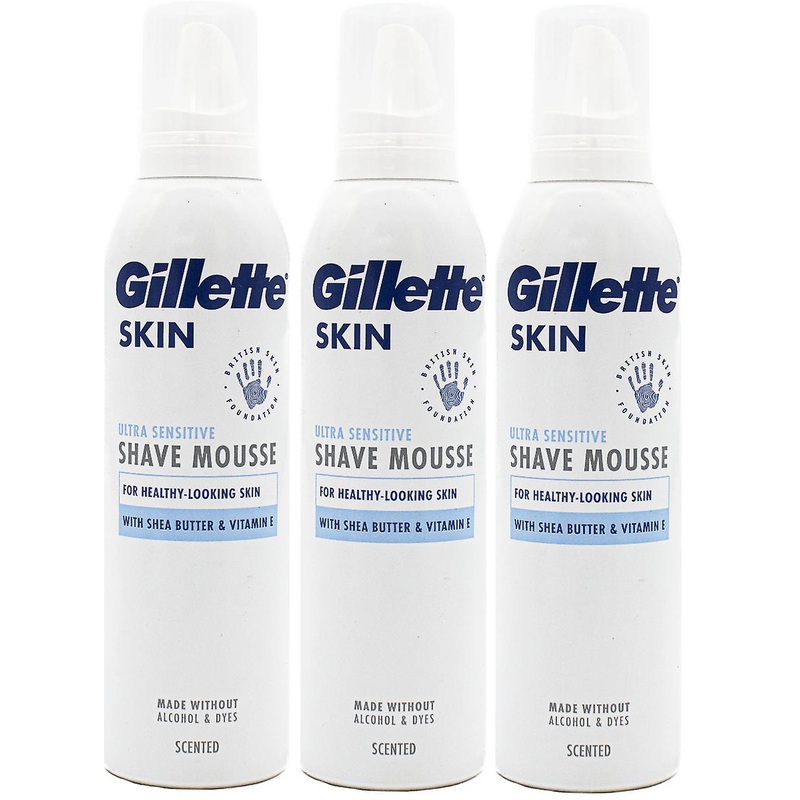 3 x 240ml Gillette Skin Ultra Sensitive Shave Mousse