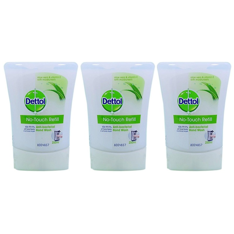 3 X 250ml Dettol No Touch Antibacterial Hand Wash Refills – Aloe Vera