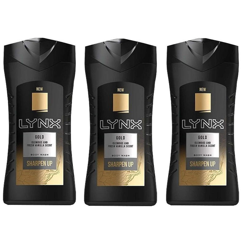 3 x 250ml Lynx Bodywash/Shower Gel – Gold