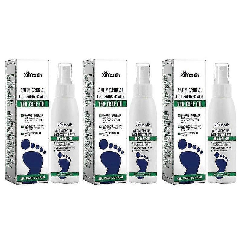 3pcs Foot Sanitizer Spray with Tea Tree Oil, Tea Tree Oil Feet Spray, Clear Foot Sanitizer Spray