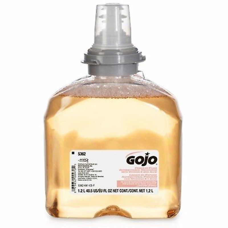Gojo Antibacterial Soap GOJO Premium Foaming 1,200 mL Dispenser Refill Bottle Fresh Fruit Scent, 1200 Ml (Pack of 4)