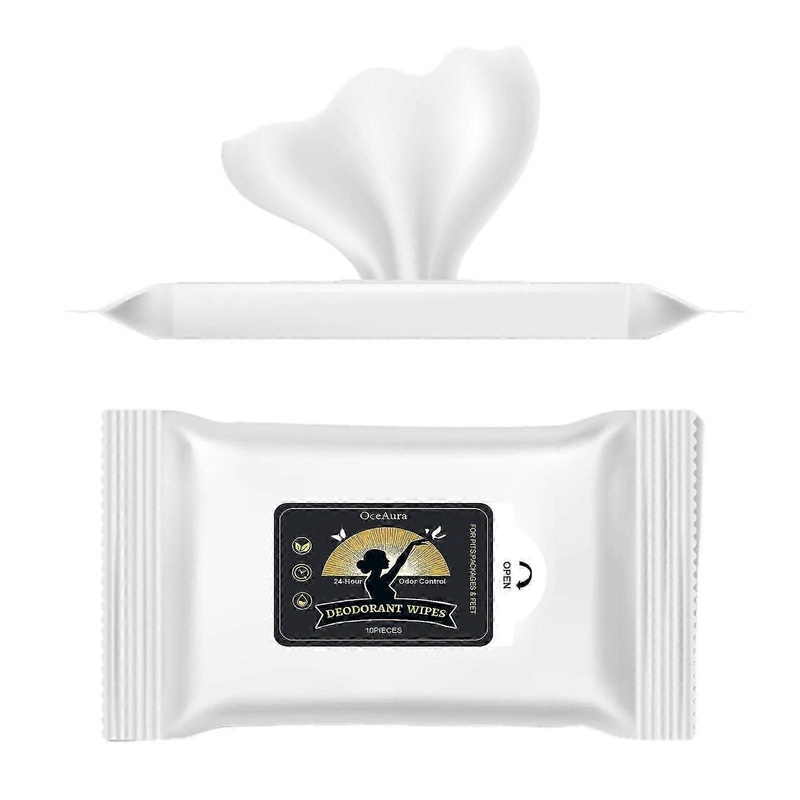 OceAura Odor-Eliminating Wipes: Gentle cleansing and odor-removing wipes for sweaty bodies after exercise, with a fresh fragrance