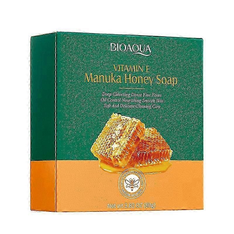 Vitamin E Manuka Honey Soap with Coconut Oil, 80g – Deep Cleansing Dense Foam for Oil Control, Nourishing Moisturizing Bar, Natural Formula for Smooth