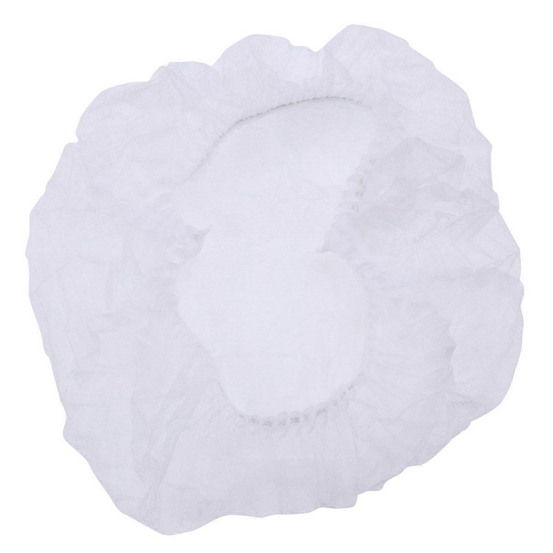 100pcs Disposable Hair Non-woven Net for Medical Service Food Baking Makeup(White)