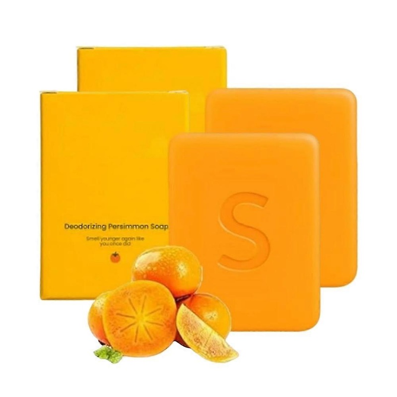 2025 1-3pcs Swarva Persimmon Soap Bar Body Odor Control Deodorant Soap for Men & Women