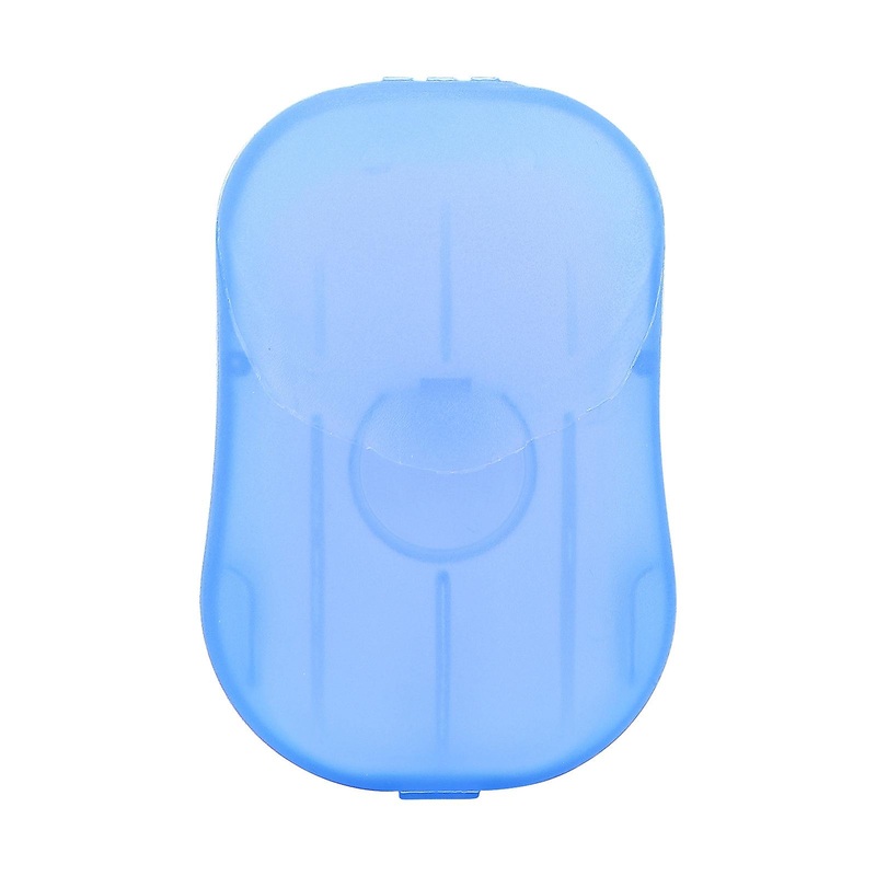 20Pcs Disposable Soap Paper Sheets Mini Portable Travel Paper Soap Hand Washing Soap SheetsBlue