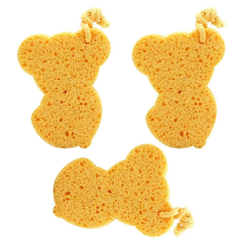 3pcs Natural Fiber Bath Sponges Shower Cellulose Sponge for Cleaning Body