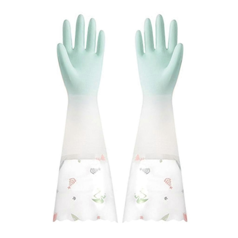 Vgo 10 Paare Wiederverwendbare Handschuhe fr Kchenarbeit, Haushaltsreinigung und Geschirrsplung, Langarm Dauerhaft, Malerei, Multifunktional (7/S, Gel