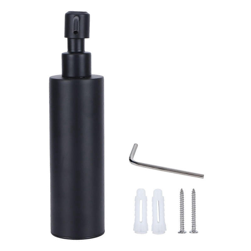 200ml Round Soap Dispenser WallMounted Shampoo Shower Gel Container Bathroom Supply Black