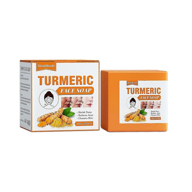 2025 Turmeric Cleansing Soap Natural Anti-aging Exfoliating Cleansing Soap For Lightening Spots, Clearing Acne Scar Age Spots Sunburn Discoloration Tu