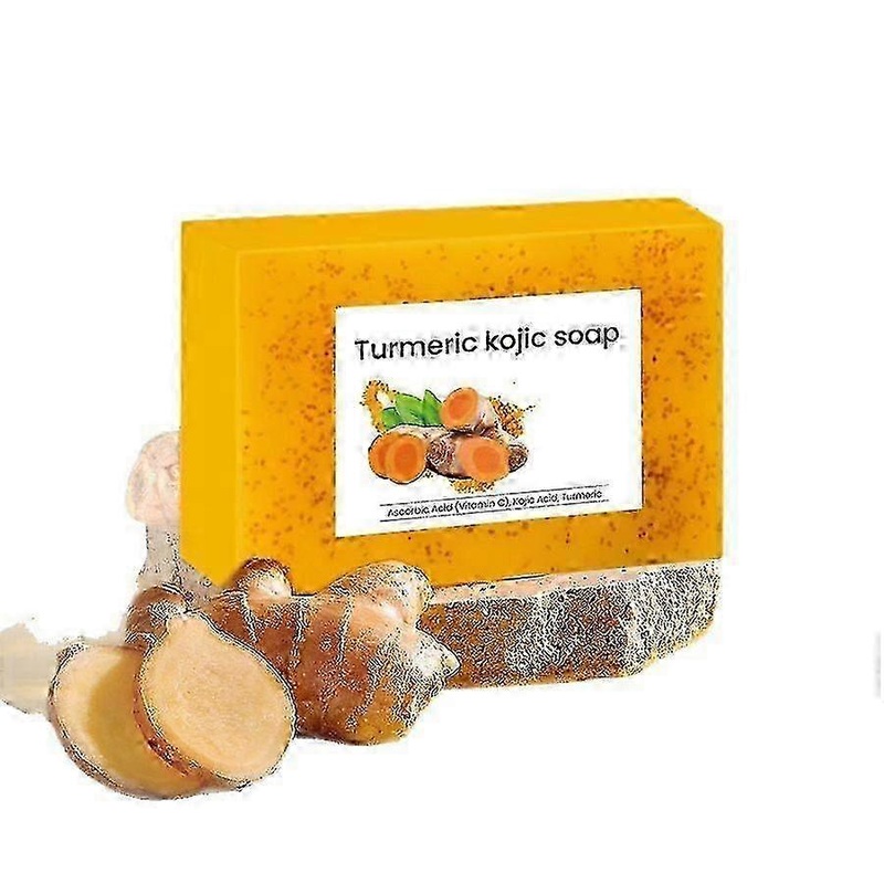 2025 Turmeric Kojic Acid Soap, Lemon Turmeric Handmade Soap, Turmeric Soap Bar for Face & Body, Suitable for All Skin Types