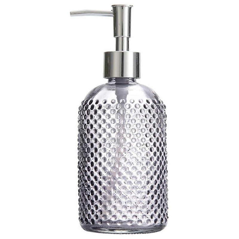 400ml Glass Hand Sanitizer Bottle, Press Type Shower Gel Lotion Empty Bottle, Suitable For Kitchen, Bathroom,Gray