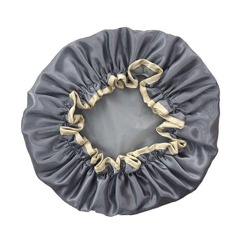 Women Shower Cap Hat Waterproof Elastic Bathing Hair Bath Cover (Gray)